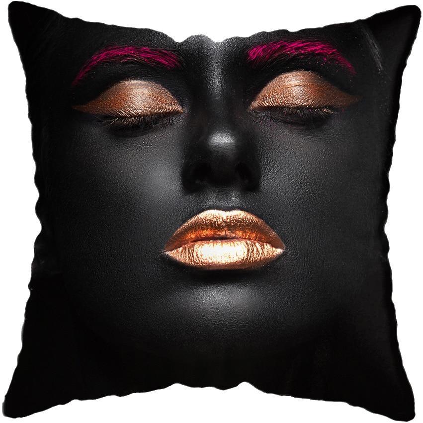 Black and Gold Beauty Art Cushion Covers - Decor Home