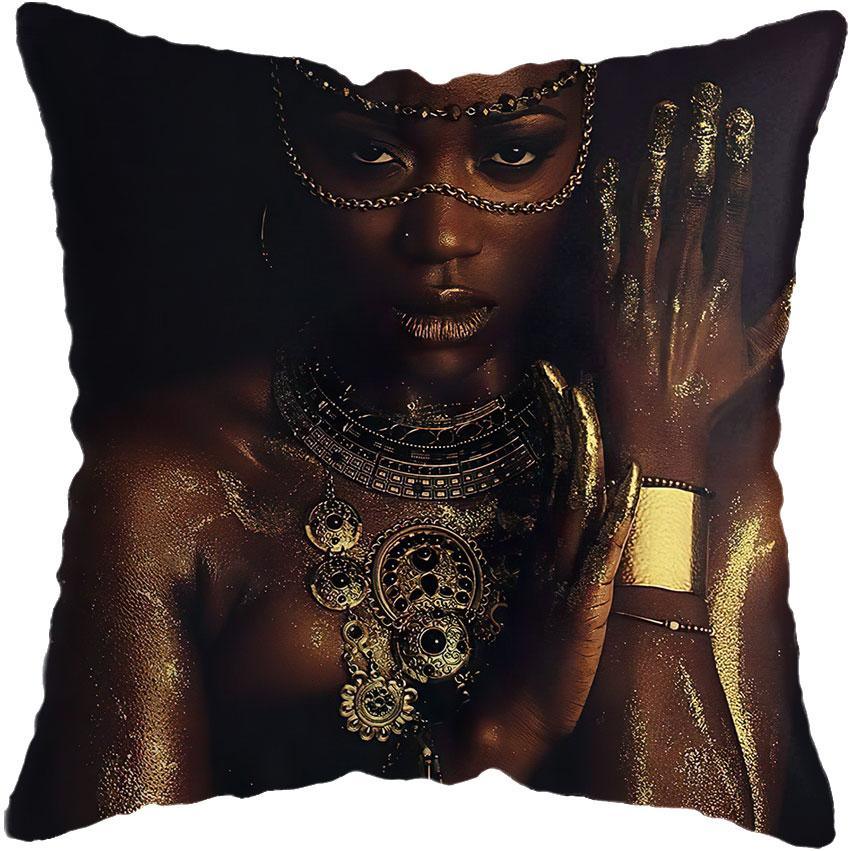 Black and Gold Beauty Art Cushion Covers - Decor Home
