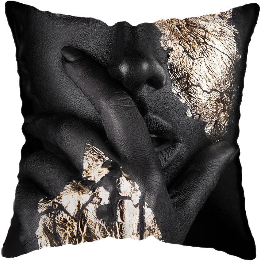 Black and Gold Beauty Art Cushion Covers - Decor Home