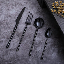 Load image into Gallery viewer, Black Cutlery Set - Black Unicorn (16 Piece Cutlery Set) - For Home Decor
