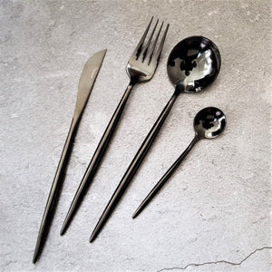 Black Cutlery Set - Serenade (16 Piece Cutlery Set) - For Home Decor