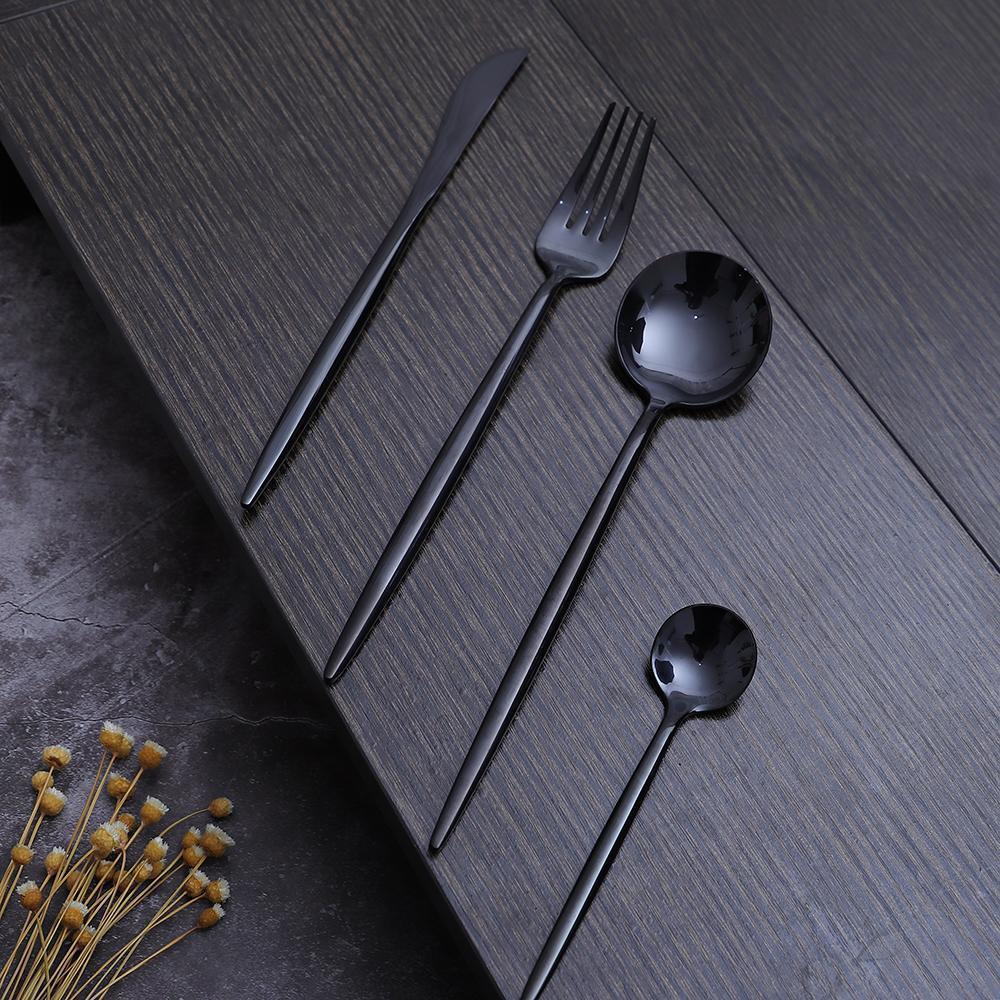16 Pieces Black Cutlery Set - Decor Home