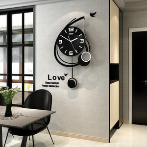 Black Large Wall Clocks Quartz Silent - For Home Decor