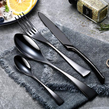 Load image into Gallery viewer, Black Stainless Steel Cutlery Set (16 Piece Set) - For Home Decor
