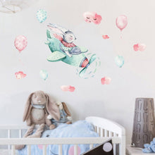 Load image into Gallery viewer, Bunny Flying Aeroplane Wall Stickers - Fansee Australia
