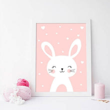 Load image into Gallery viewer, Cat &amp; Rabbit Nursery Wall Art (Prints 50x70cm) - For Home Decor
