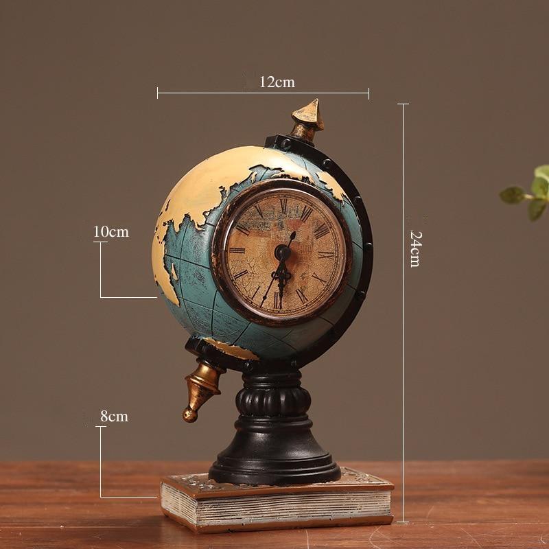 Classic Retro Globe Clock - Decor Home