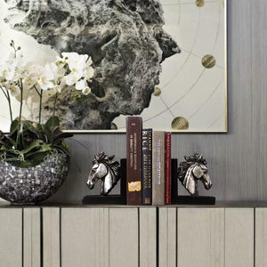 Copy of Bookends resin horse craft Vintage study room desk decor ornaments gift brass horse elephant head animal figurine book end - For Home Decor