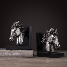 Load image into Gallery viewer, Copy of Bookends resin horse craft Vintage study room desk decor ornaments gift brass horse elephant head animal figurine book end - For Home Decor
