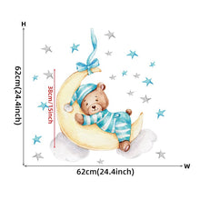 Load image into Gallery viewer, Cute Baby Bear Sleeping On Moon Wall Stickers - Fansee Australia
