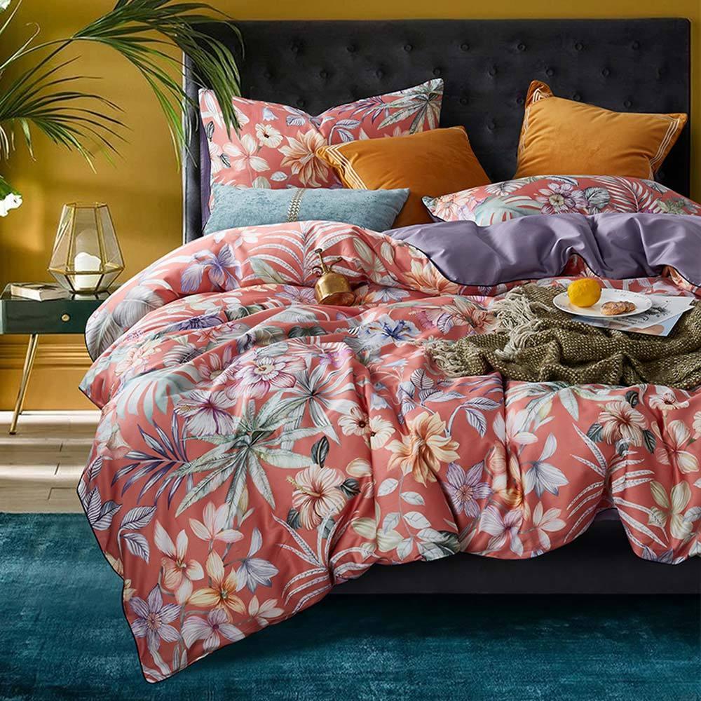 Designer Cotton Bed Sheet Set with Quilt Cover and Pillowcases - Decor Home