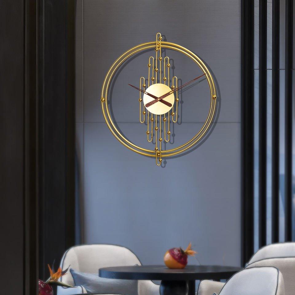 Handmade Large Golden Round Wall Clock - Decor Home