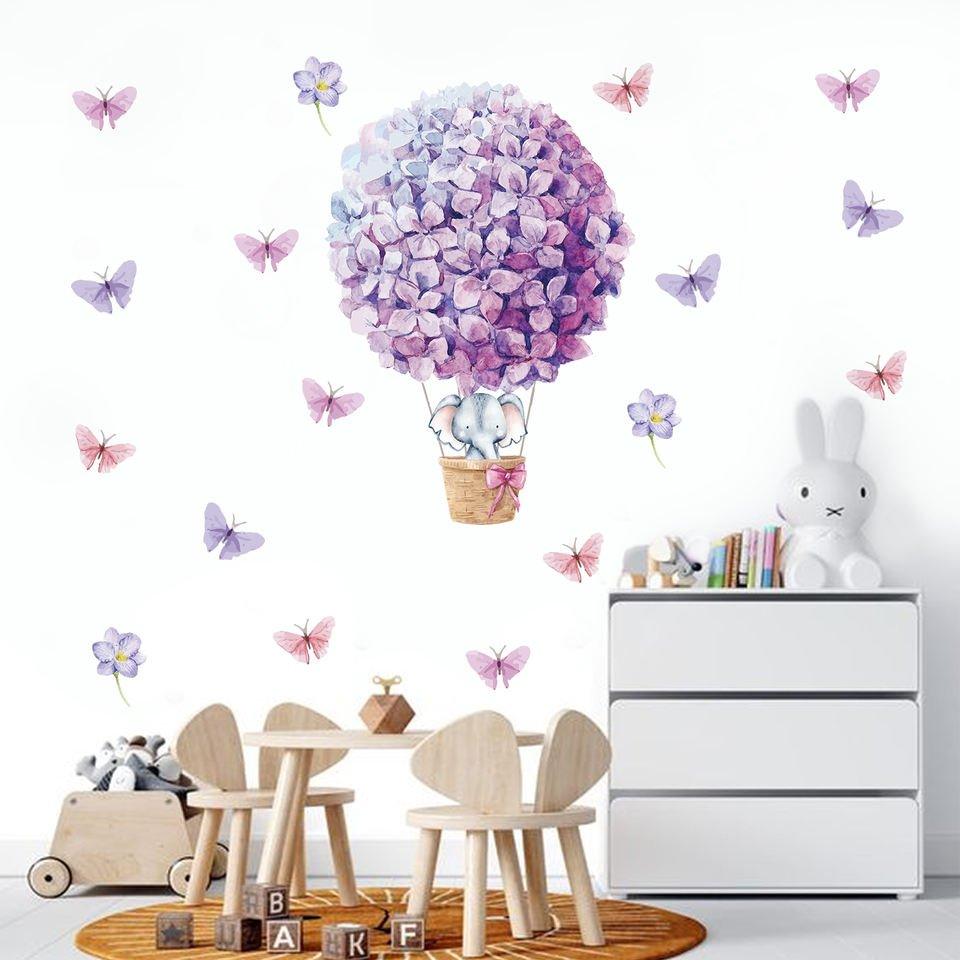 Flying Elephant Nursery Wall Stickers - Decor Home