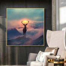 Load image into Gallery viewer, Elf Deer with Spectacular Landscape Wall Art Canvas (70x70cm) - For Home Decor

