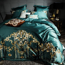 Load image into Gallery viewer, Embroidery Bed Sheet Set - GREEN - For Home Decor
