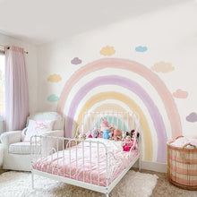 Load image into Gallery viewer, Extra Large Fabric Hand Drawn Watercolour Rainbow Wall Sticker - Fansee Australia

