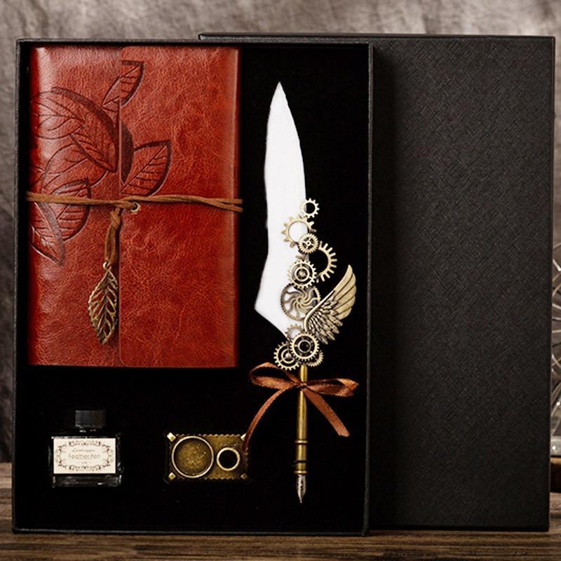 Feather Dip Pen Calligraphy Quill Pen Set Gift Box - Decor Home
