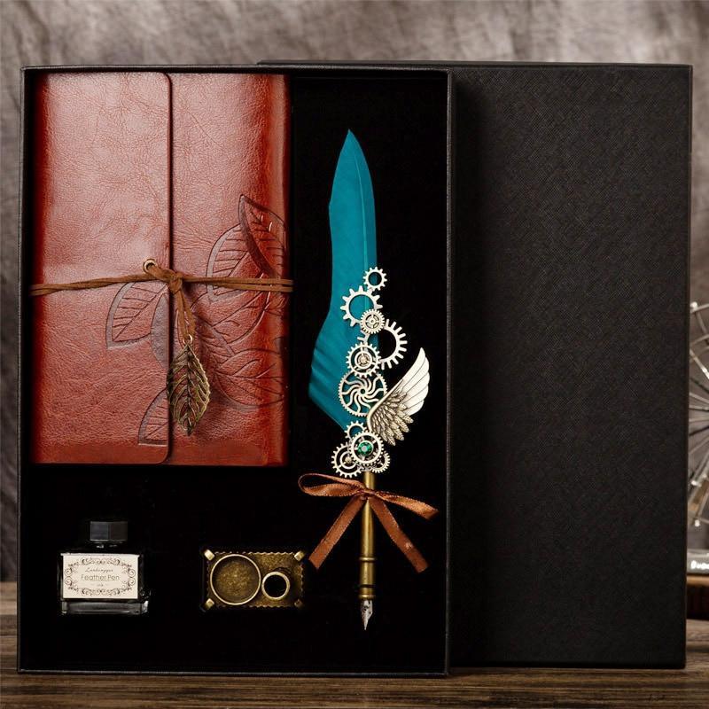 Feather Dip Pen Calligraphy Quill Pen Set Gift Box - Decor Home