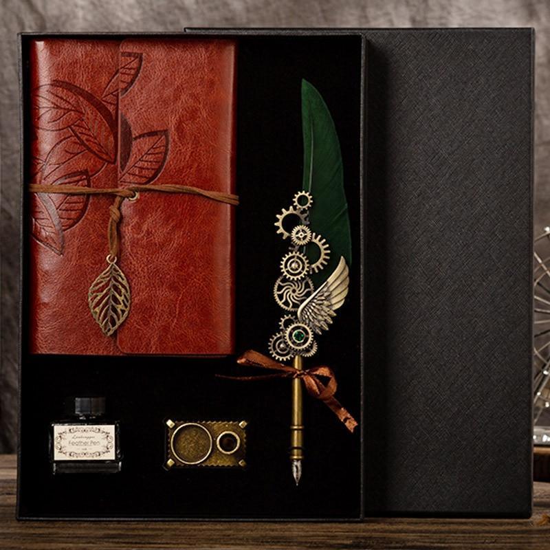 Feather Dip Pen Calligraphy Quill Pen Set Gift Box - Decor Home