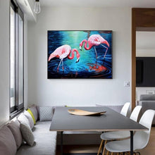 Load image into Gallery viewer, Flamingo In The Water Painting With Diamonds Kit - Fansee Australia

