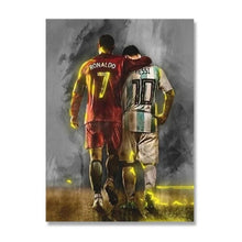 Load image into Gallery viewer, Football Legend Ronaldo and Messi Canvas Print (70x100cm) - Fansee Australia
