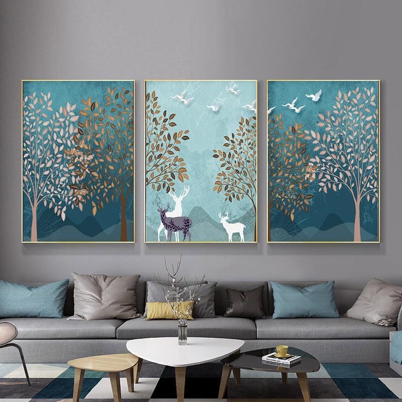 Deer In The Forest Wall Art Canvas Print (56x70cm) - Decor Home