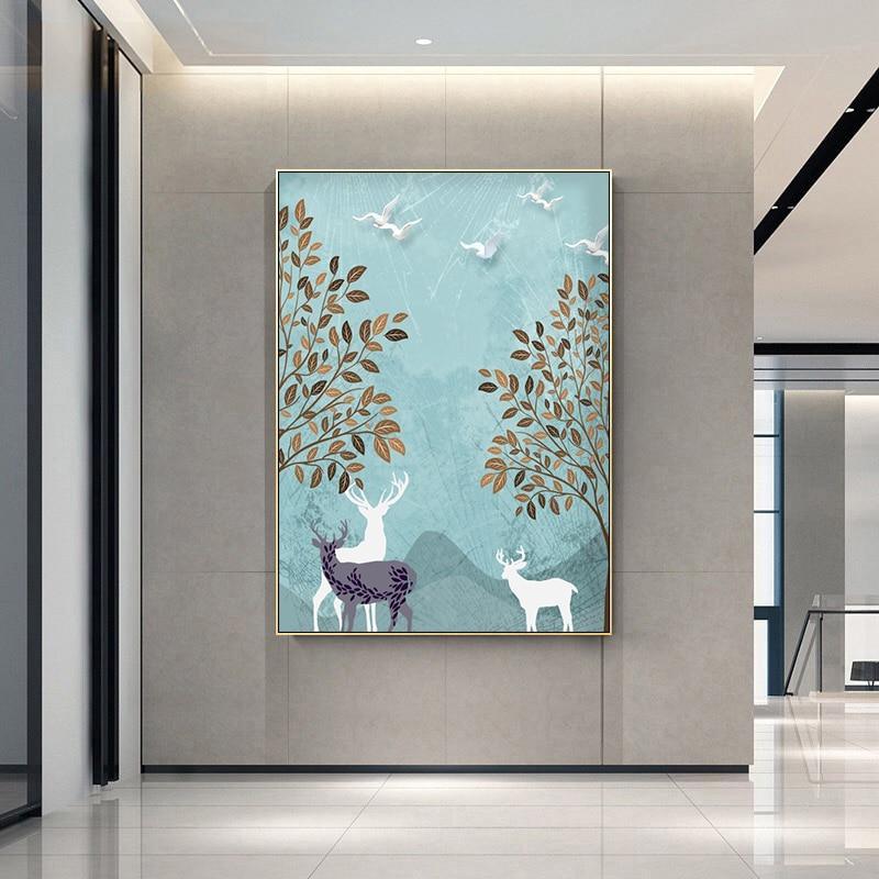 Deer In The Forest Wall Art Canvas Print (56x70cm) - Decor Home