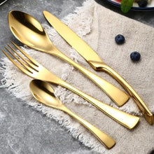 Load image into Gallery viewer, Gold Stainless Steel Cutlery Set (16 Piece Set) - For Home Decor
