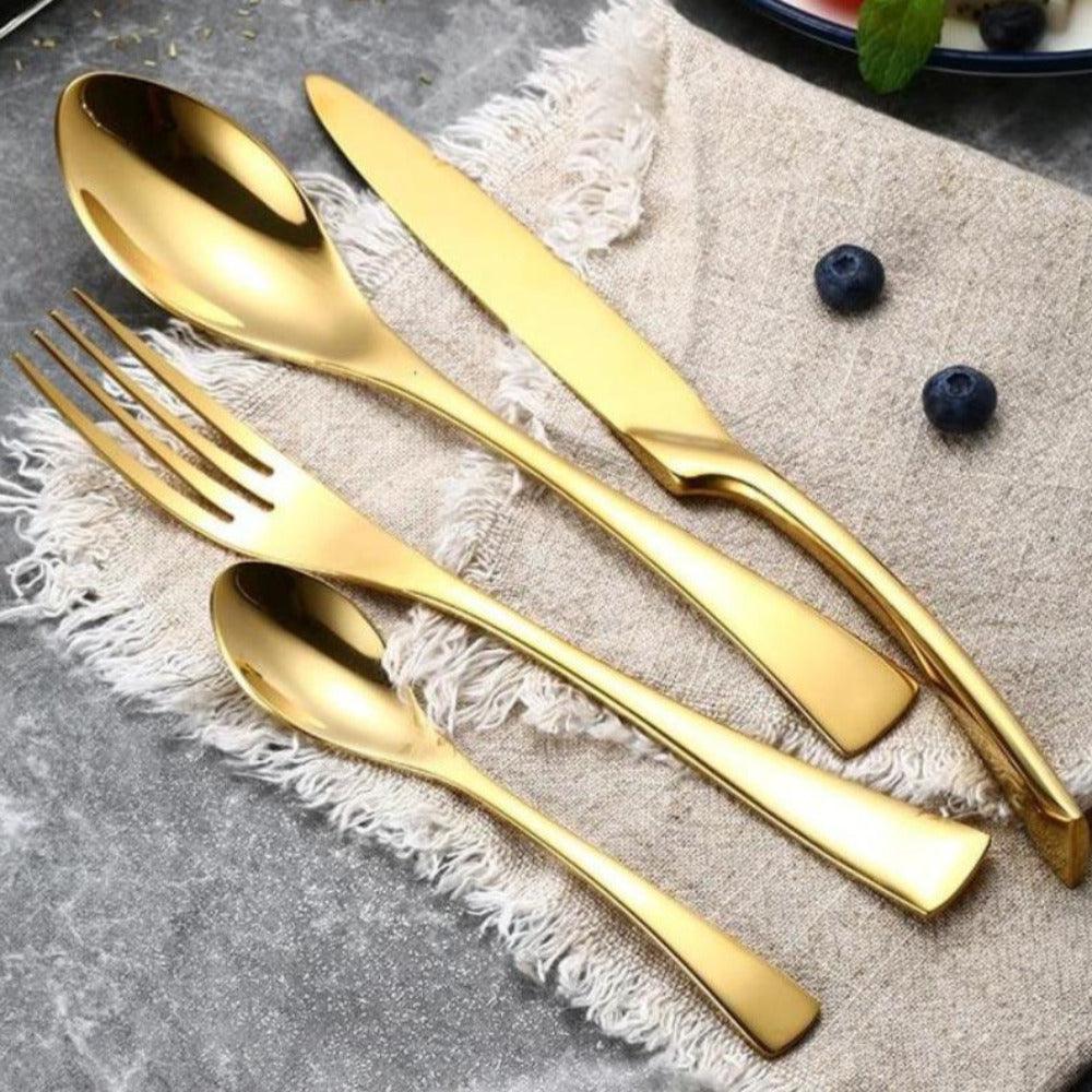 Gold Stainless Steel 16 Piece Cutlery Set - Decor Home