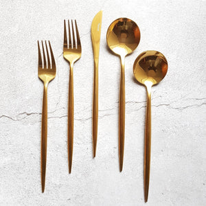 Golden Cutlery Set (16 Piece Cutlery Set) - For Home Decor