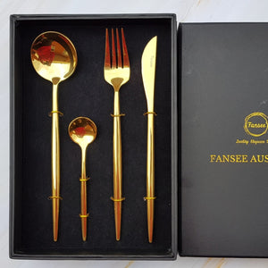 Golden Cutlery Set (16 Piece Cutlery Set) - For Home Decor