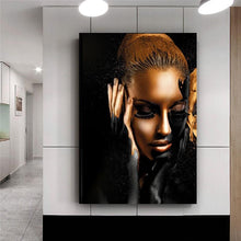 Load image into Gallery viewer, Golden Girl In Black Wall Art Canvas Print (60x90cm) - Fansee Australia

