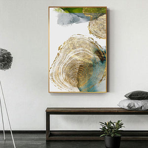Golden Leaf Vein Abstract Wall Art (50x70cm) - For Home Decor