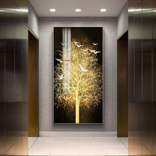 Load image into Gallery viewer, Golden Tree Wall Art Prints On Canvas (60x120cm) - For Home Decor
