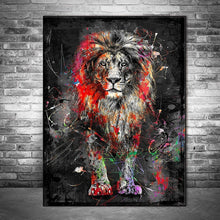 Load image into Gallery viewer, Graffiti Abstract Lion Framed Wall Art (70x100cm) - Fansee Australia
