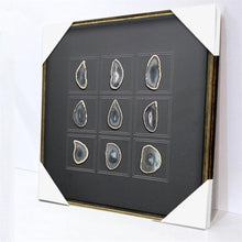 Load image into Gallery viewer, Handmade Black Agate Crystal Stone Framed Wall Art (60x60cm) - Fansee Australia
