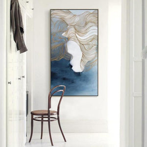 Handmade Blue Abstract Framed Wall Art - 3 Pcs Set (60x120cm) - Fansee Australia
