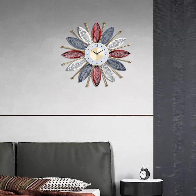 Round Handmade Sunflower Large Wall Clock - Decor Home