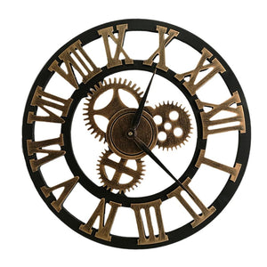 Industrial Gear Wall Clock Decorative Retro MDL Wall Clock Industrial Age Style Room Decoration Wall Art Decor (Without Battery) - For Home Decor