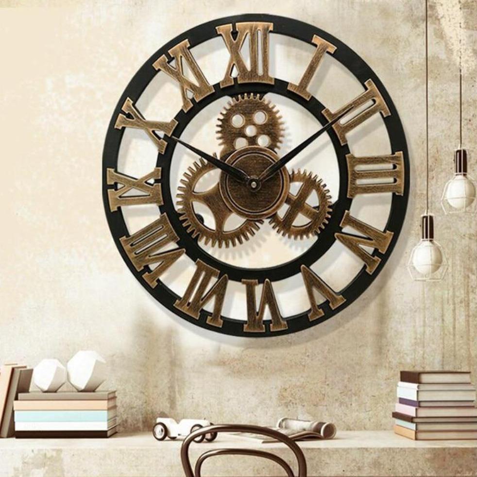 Industrial Style Retro Wall Clock - For Home Decor