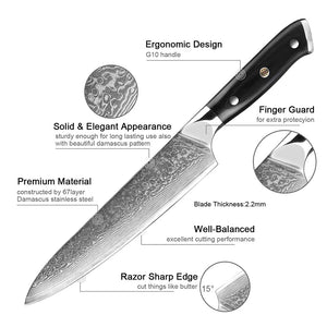 Japanese Damascus Steel 67 Layers Chef Knife Set - Fansee Australia