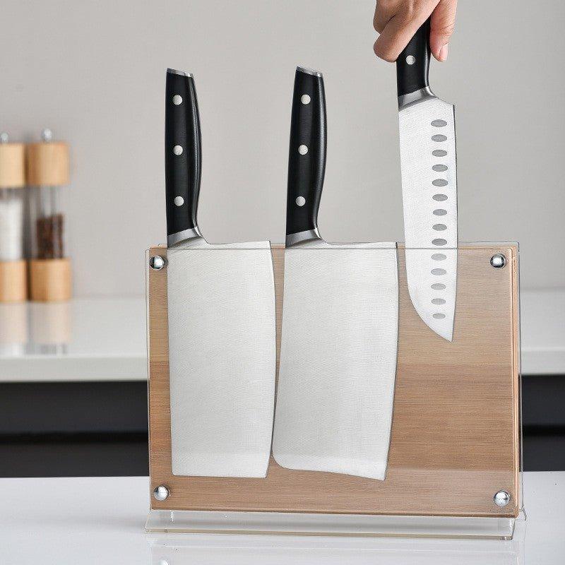 Large Double-Sided Magnetic Knife Holder Block - Decor Home