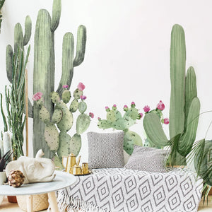 Large Fabric Golden Barrel Cactus Murals Wall Sticker - Fansee Australia