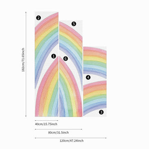 Large Fabric Multicoloured Rainbow Mural Wall Stickers - Fansee Australia