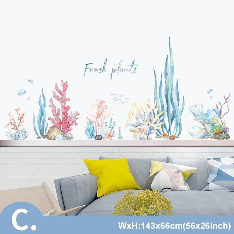Watercolour Humpback Whale Wall Stickers - Decor Home