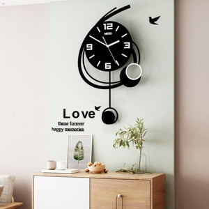 Large Silent Pendant Wall Clock - For Home Decor