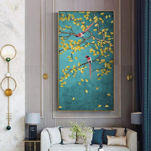 Magpie Birds Print On Canvas (80x140cm) - For Home Decor