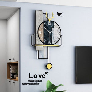 MEISD Designer Vintage Watch With Pendulum Wall Quartz Clock Silent Home Decor Living Room Horloge Stickers Art Free Shipping - For Home Decor