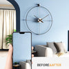 Minimalist Extra Large Metal Clock - For Home Decor