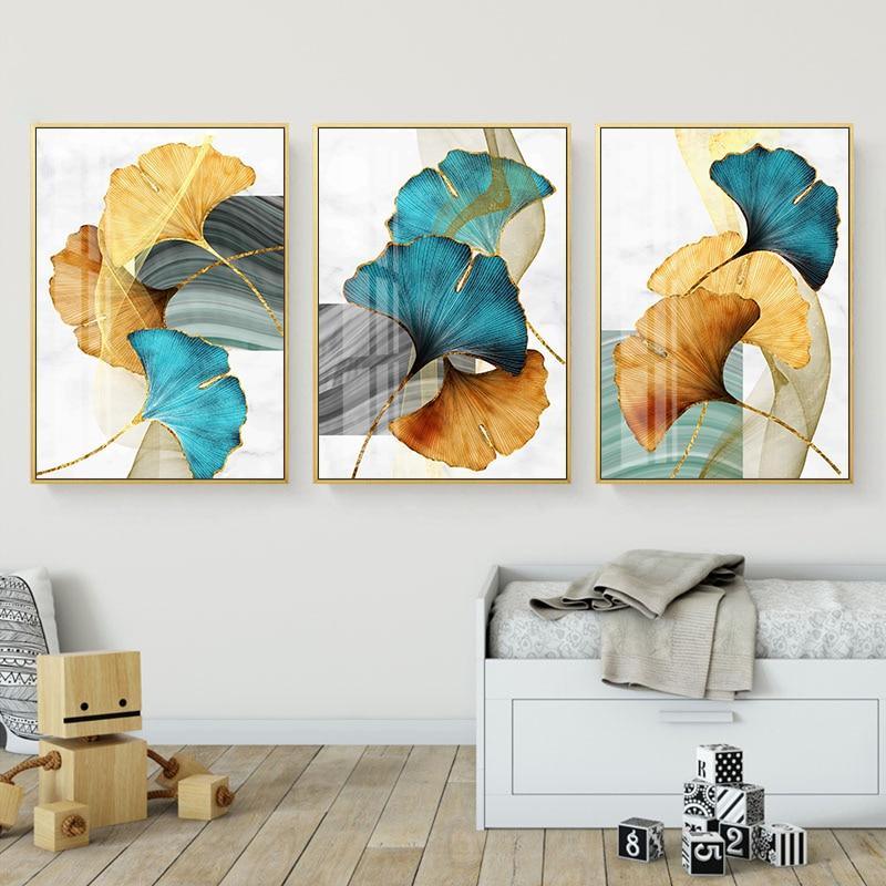Leaf Abstract Art Wall Art Prints - Set of 3 (60x80cm) - Decor Home